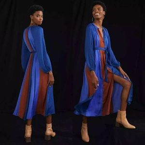 NWT Anthropologie Maeve Colorblocked Midi Dress